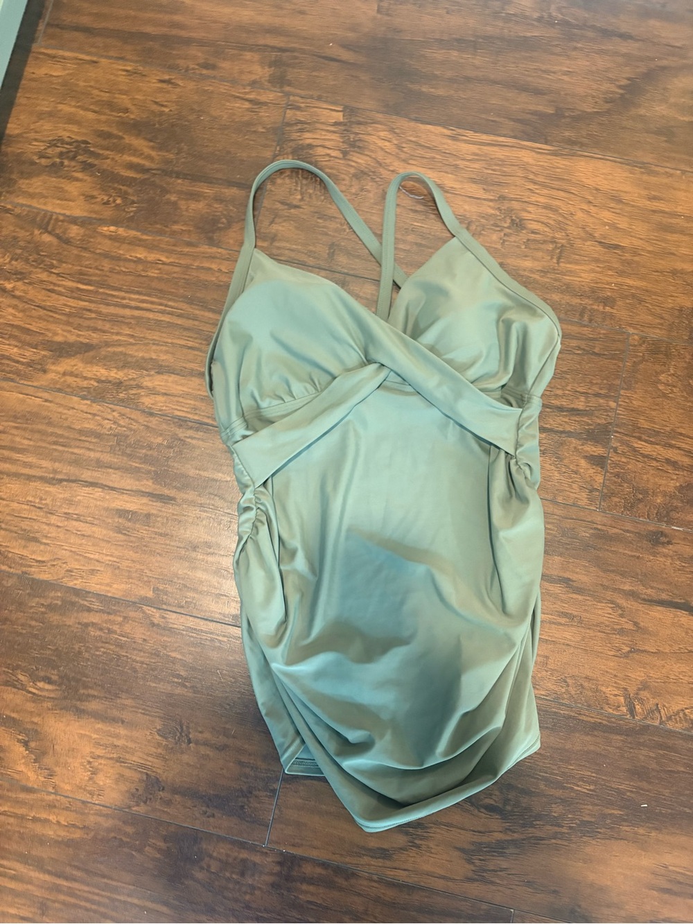 Pinkblush Olive Green Twist-Front One-Piece Bikini